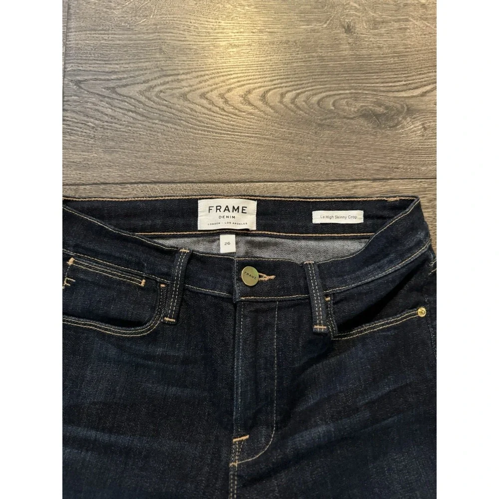 Frame Jeans Womens Size 26x26‎ Dark Wash Cotton Stretch Mid Rise Denim - Picture 4 of 6